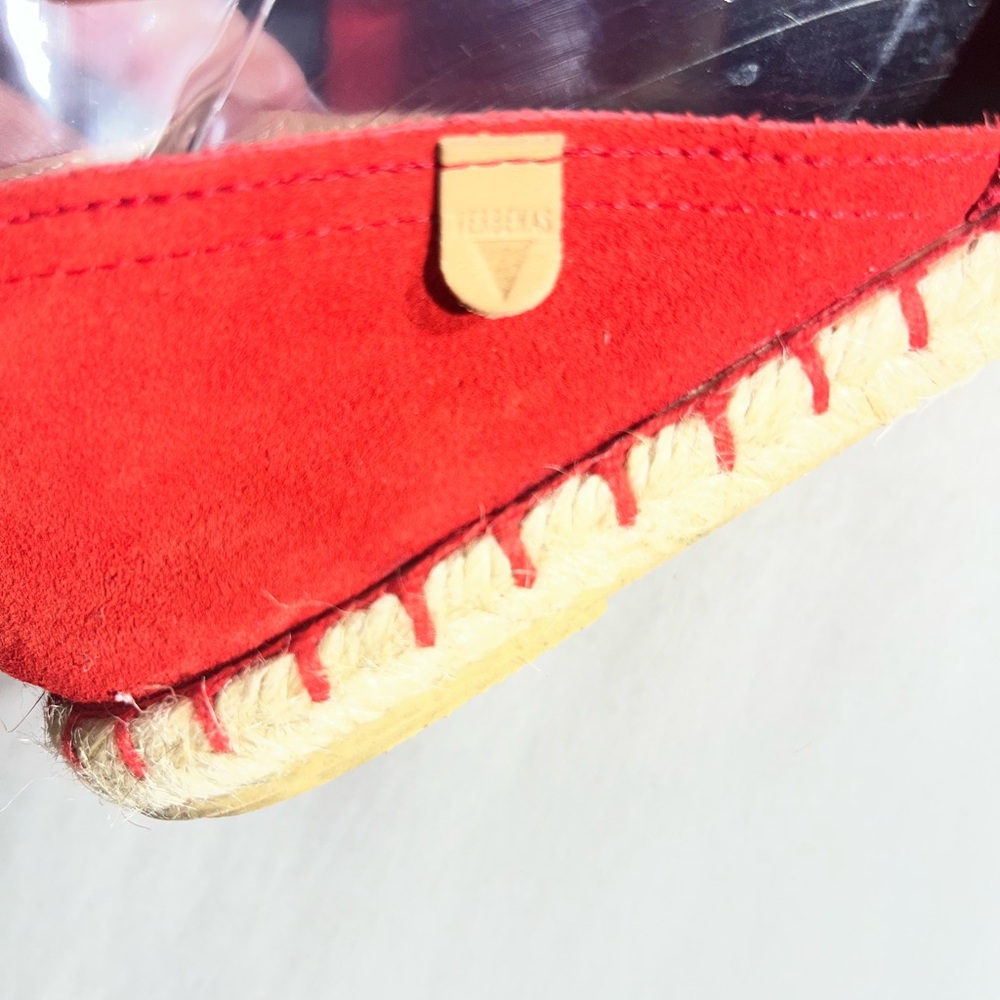 Verbenas Espadrille Shoes Womens Size 8 Red Suede Slip On Flats made in Spain - Picture 6 of 10